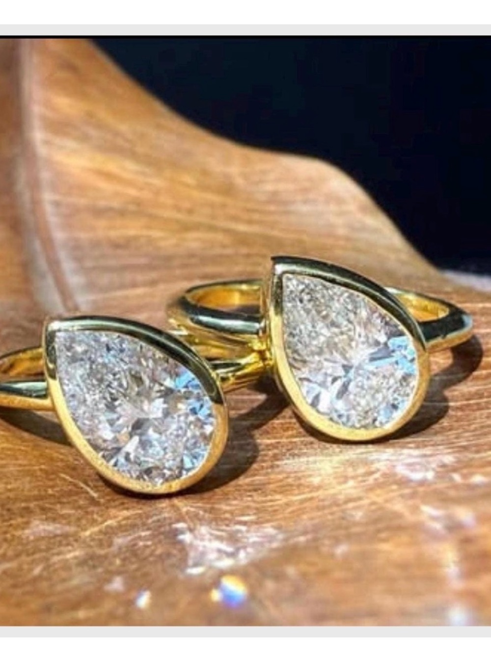 Elegant lab diamond 1.4o carat Gold Teardrop pinky Ring - Women Jewelry size 3 - Picture 2 of 5